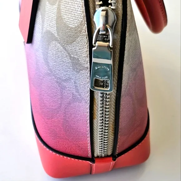 ✨️RARE✨️ COACH Mini Sierra Satchel in Purple/Coral Ombre and Signature Canvas 💜